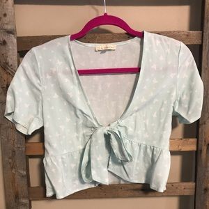 Pac Sun LA Hearts tie front top size XS